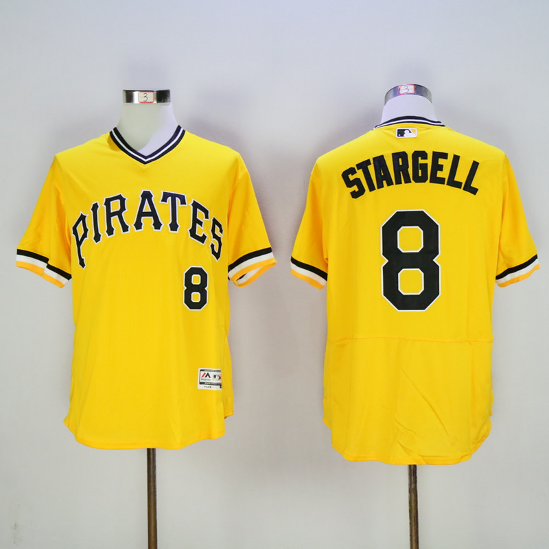 Men Pittsburgh Pirates 8 Stargell Yellow Elite MLB Jerseys